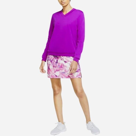 Nike Purple Polyester Athletic Golf Pullover Sweatshirt - Picture 2 of 9